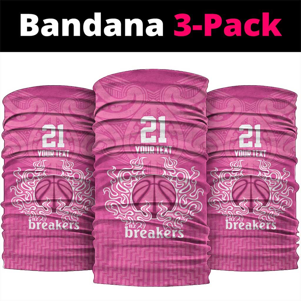 New Zealand Custom Neck Gaiter Fire Basketball Maori Tribal Pink LT9 package One Size: 25*50cm Pink - Polynesian Pride