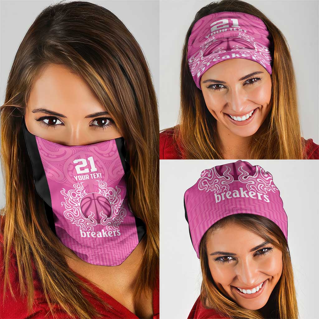 New Zealand Custom Neck Gaiter Fire Basketball Maori Tribal Pink LT9 - Polynesian Pride