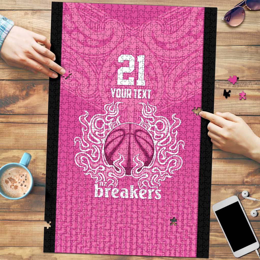New Zealand Custom Puzzle Fire Basketball Maori Tribal Pink LT9 Pink - Polynesian Pride