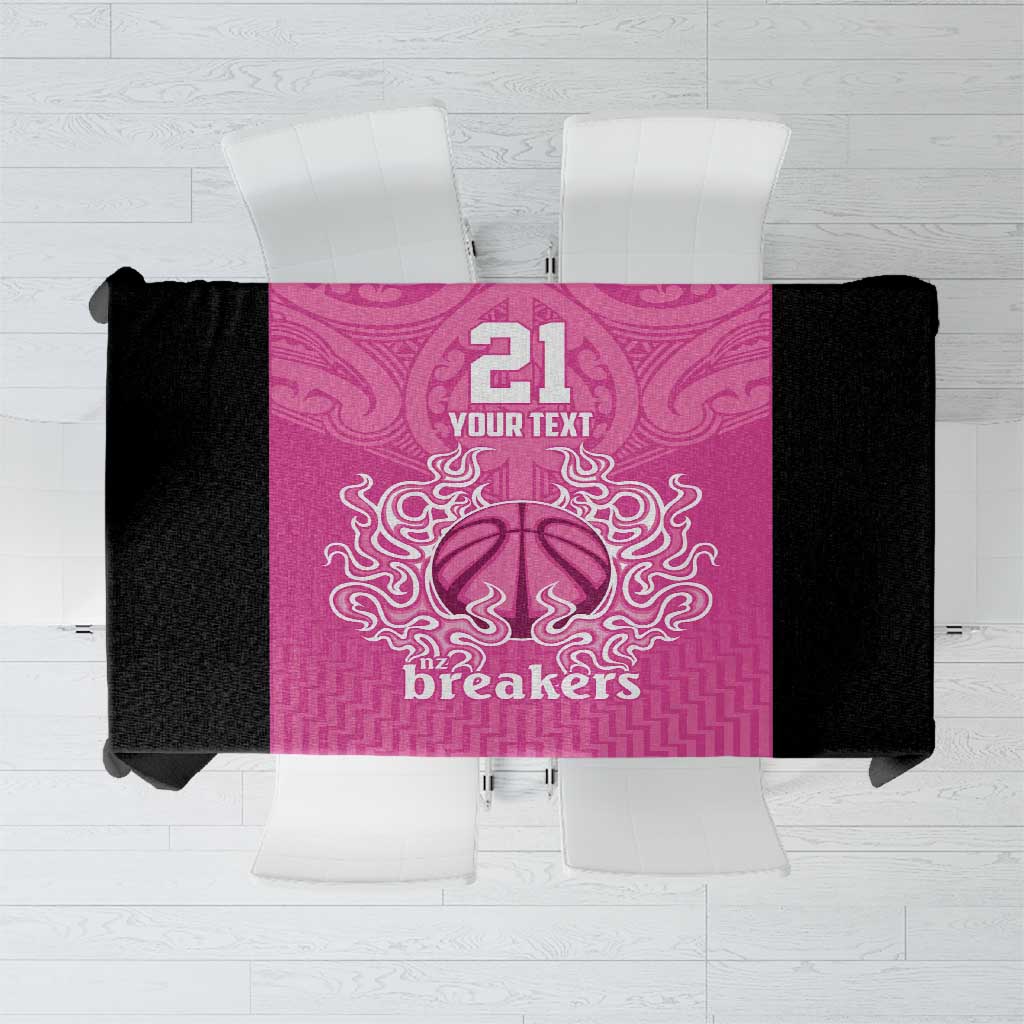 New Zealand Custom Tablecloth Fire Basketball Maori Tribal Pink LT9 Pink - Polynesian Pride