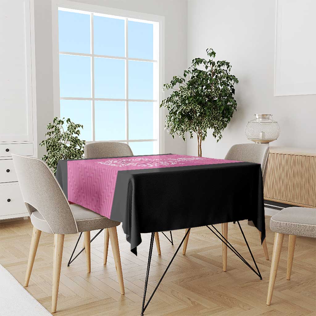 New Zealand Custom Tablecloth Fire Basketball Maori Tribal Pink LT9 - Polynesian Pride