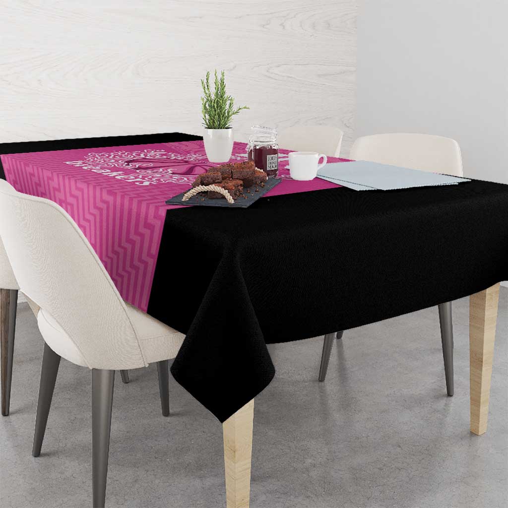 New Zealand Custom Tablecloth Fire Basketball Maori Tribal Pink LT9 - Polynesian Pride