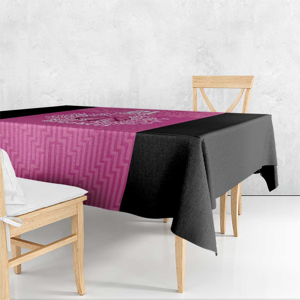 New Zealand Custom Tablecloth Fire Basketball Maori Tribal Pink LT9 - Polynesian Pride