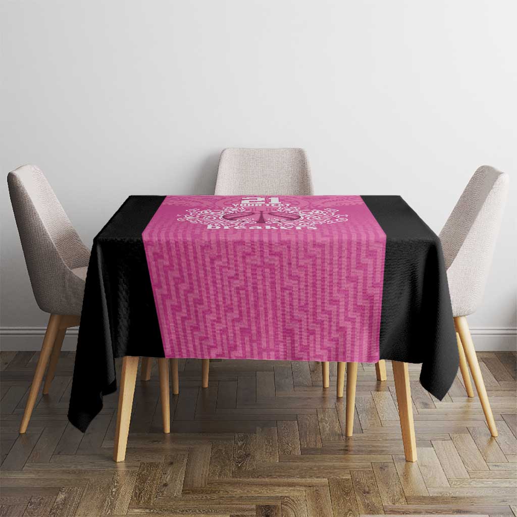 New Zealand Custom Tablecloth Fire Basketball Maori Tribal Pink LT9 - Polynesian Pride