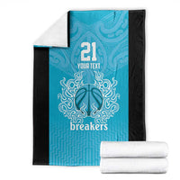 New Zealand Custom Blanket Fire Basketball Maori Tribal Sky Blue LT9 - Polynesian Pride