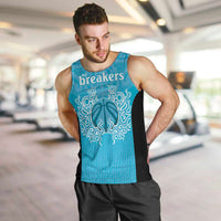 New Zealand Custom Men Tank Top Fire Basketball Maori Tribal Sky Blue LT9 Blue - Polynesian Pride