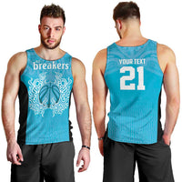 New Zealand Custom Men Tank Top Fire Basketball Maori Tribal Sky Blue LT9 - Polynesian Pride