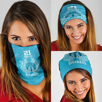New Zealand Custom Neck Gaiter Fire Basketball Maori Tribal Sky Blue LT9 - Polynesian Pride