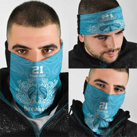 New Zealand Custom Neck Gaiter Fire Basketball Maori Tribal Sky Blue LT9 - Polynesian Pride