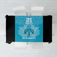 New Zealand Custom Tablecloth Fire Basketball Maori Tribal Sky Blue LT9 Blue - Polynesian Pride