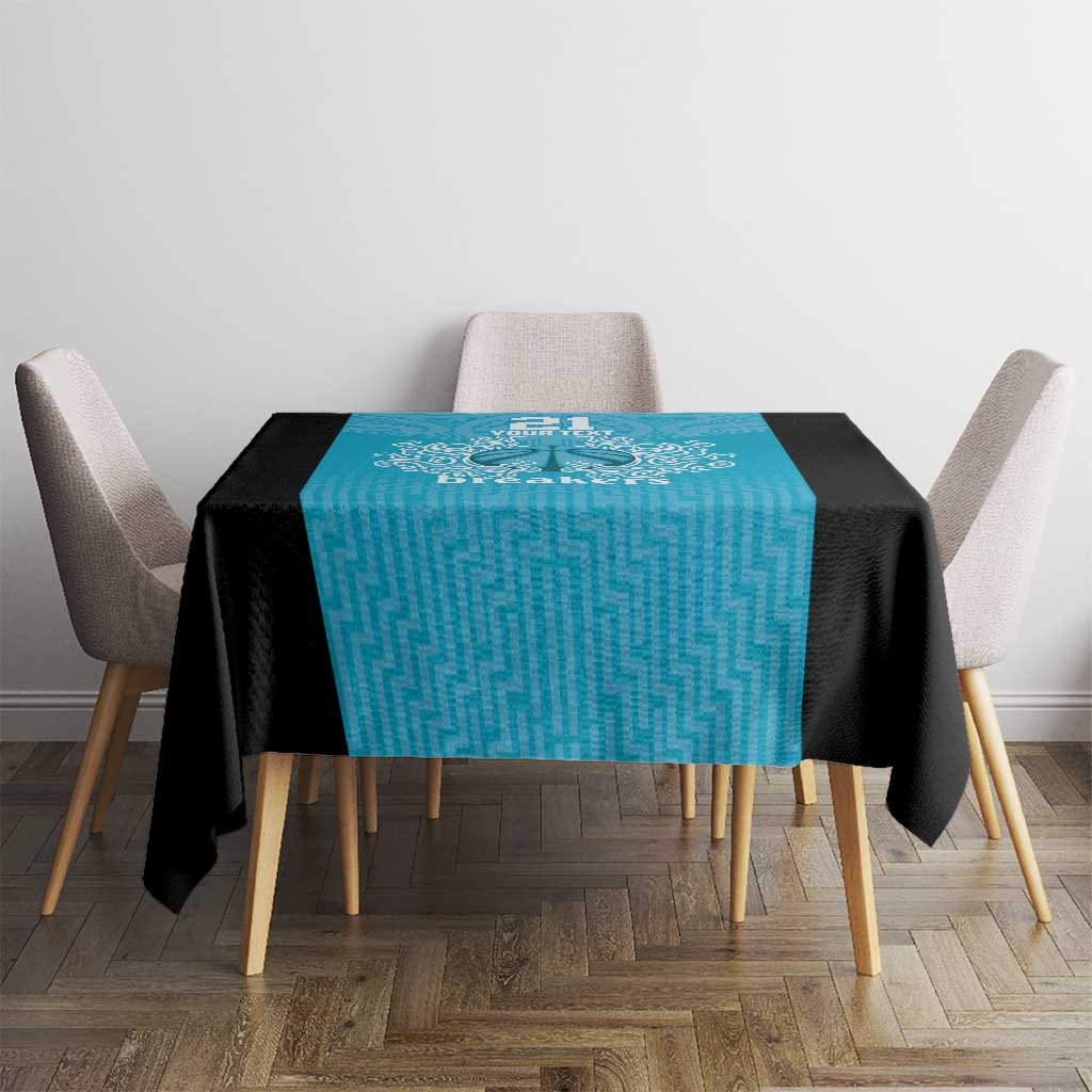 New Zealand Custom Tablecloth Fire Basketball Maori Tribal Sky Blue LT9 - Polynesian Pride