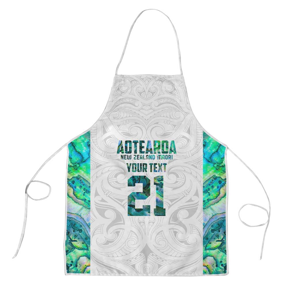 Custom New Zealand Aotearoa Apron Green Maori Paua Shell Indigenous LT9 Green - Polynesian Pride