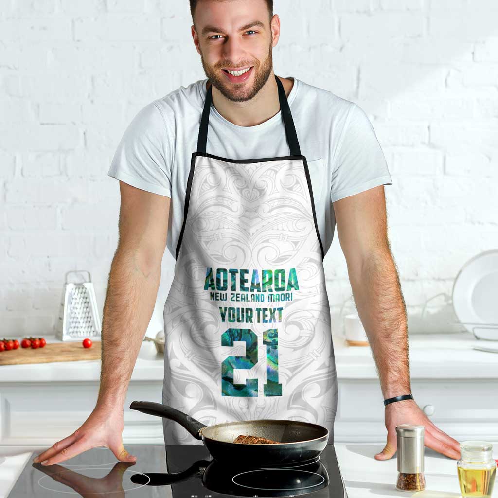 Custom New Zealand Aotearoa Apron Green Maori Paua Shell Indigenous LT9 - Polynesian Pride