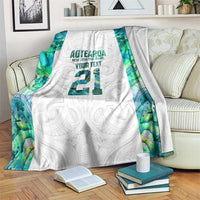 Custom New Zealand Aotearoa Blanket Green Maori Paua Shell Indigenous LT9 Green - Polynesian Pride