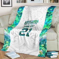 Custom New Zealand Aotearoa Blanket Green Maori Paua Shell Indigenous LT9 - Polynesian Pride