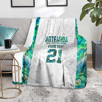 Custom New Zealand Aotearoa Blanket Green Maori Paua Shell Indigenous LT9 - Polynesian Pride