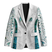 Custom New Zealand Aotearoa Blazer Green Maori Paua Shell Indigenous LT9 Unisex Green - Polynesian Pride