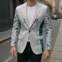 Custom New Zealand Aotearoa Blazer Green Maori Paua Shell Indigenous LT9 - Polynesian Pride
