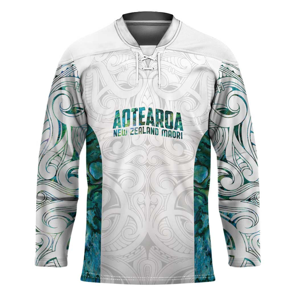 Custom New Zealand Aotearoa Hockey Jersey Green Maori Paua Shell Indigenous LT9 Unisex Green - Polynesian Pride