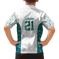 Custom New Zealand Aotearoa Kid Hawaiian Shirt Green Maori Paua Shell Indigenous LT9 - Polynesian Pride