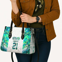 Custom New Zealand Aotearoa Leather Bag Green Maori Paua Shell Indigenous LT9 - Polynesian Pride