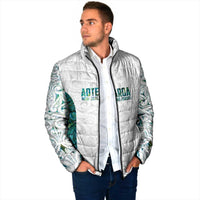 Custom New Zealand Aotearoa Padded Jacket Green Maori Paua Shell Indigenous LT9 - Polynesian Pride