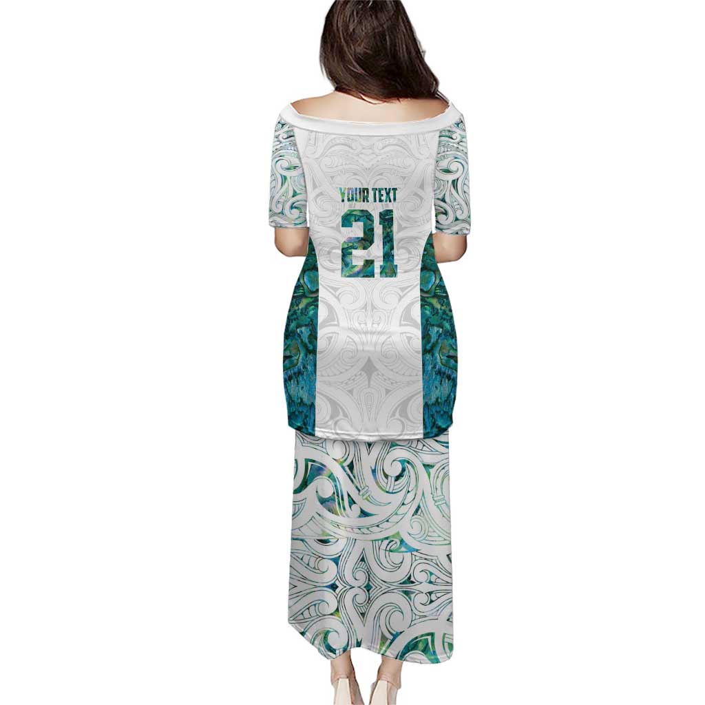 Custom New Zealand Aotearoa Puletasi Green Maori Paua Shell Indigenous LT9 - Polynesian Pride