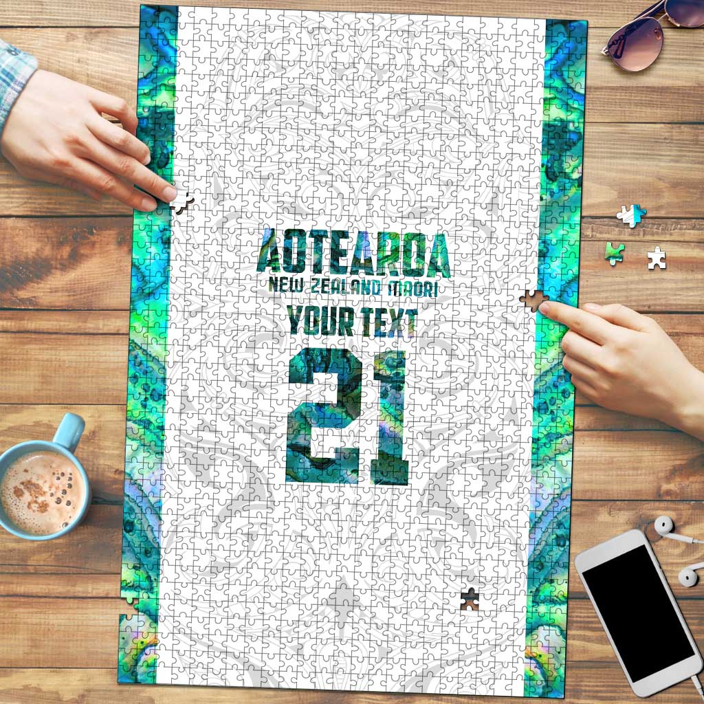 Custom New Zealand Aotearoa Puzzle Green Maori Paua Shell Indigenous LT9 Green - Polynesian Pride