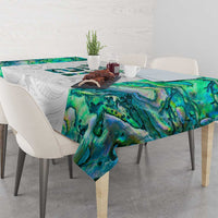 Custom New Zealand Aotearoa Tablecloth Green Maori Paua Shell Indigenous LT9 - Polynesian Pride