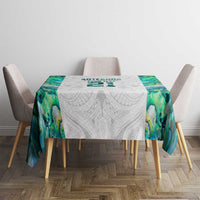 Custom New Zealand Aotearoa Tablecloth Green Maori Paua Shell Indigenous LT9 - Polynesian Pride
