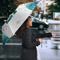 Custom New Zealand Aotearoa Umbrella Green Maori Paua Shell Indigenous LT9 - Polynesian Pride