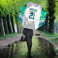 Custom New Zealand Aotearoa Umbrella Green Maori Paua Shell Indigenous LT9 - Polynesian Pride