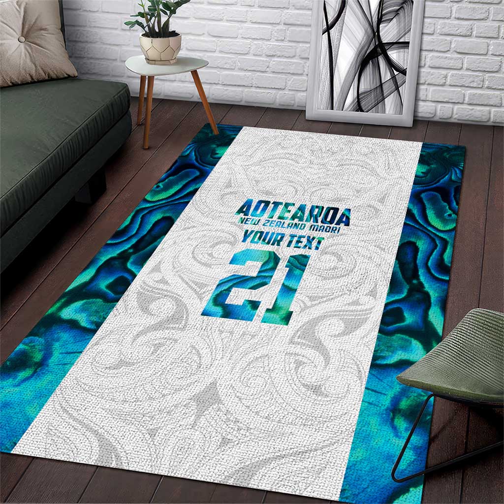 Custom New Zealand Aotearoa Area Rug Maori Paua Shell Indigenous LT9 Blue - Polynesian Pride