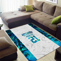 Custom New Zealand Aotearoa Area Rug Maori Paua Shell Indigenous LT9 - Polynesian Pride