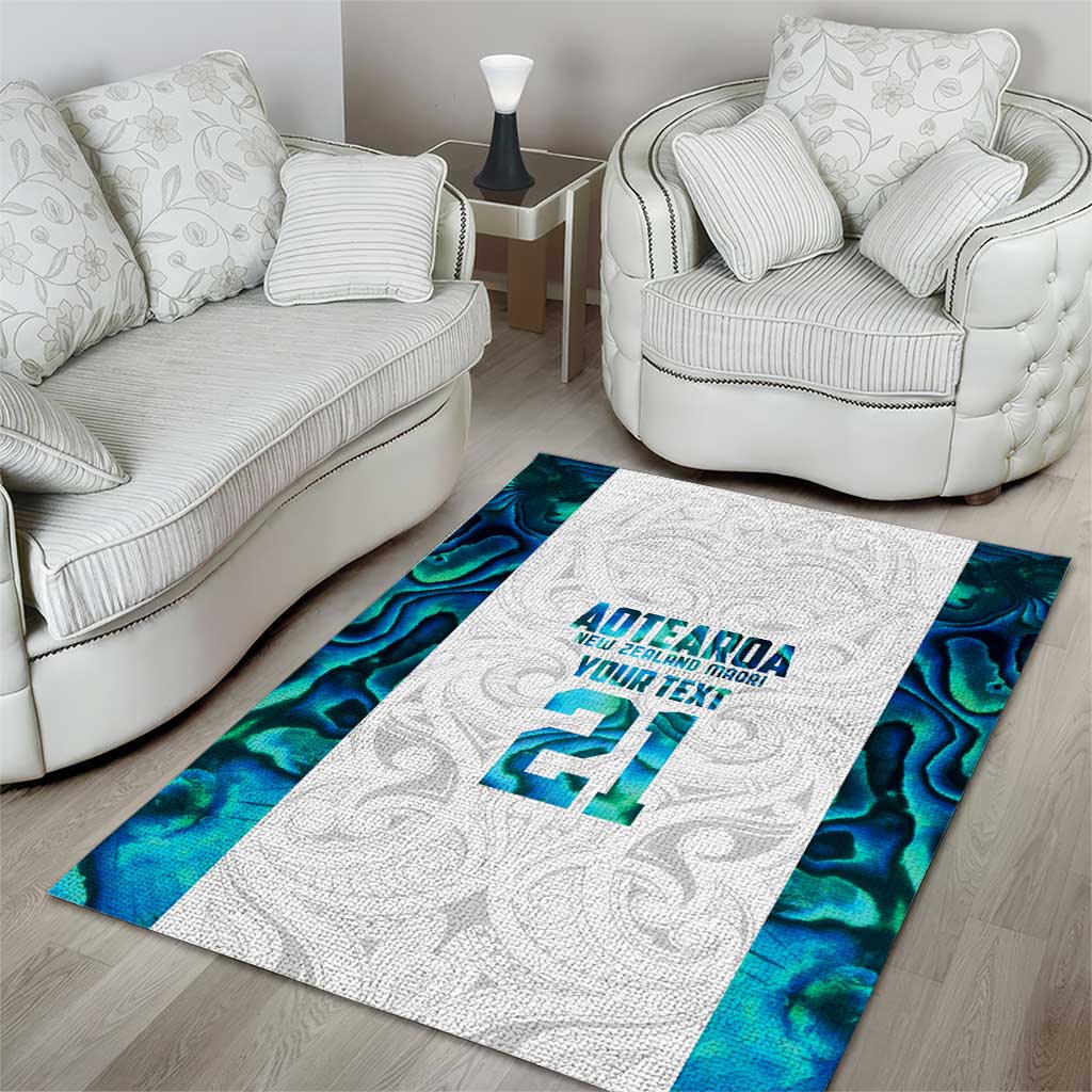 Custom New Zealand Aotearoa Area Rug Maori Paua Shell Indigenous LT9 - Polynesian Pride