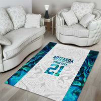 Custom New Zealand Aotearoa Area Rug Maori Paua Shell Indigenous LT9 - Polynesian Pride