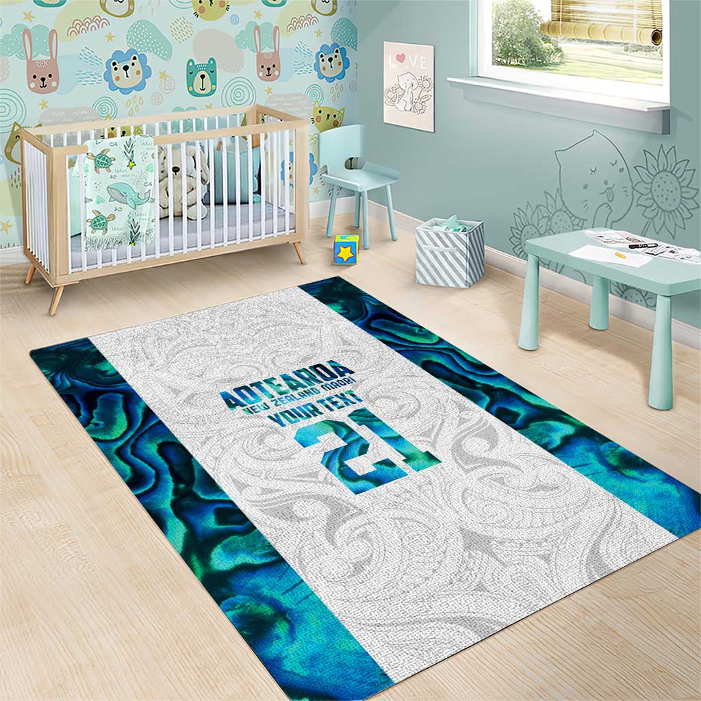 Custom New Zealand Aotearoa Area Rug Maori Paua Shell Indigenous LT9 - Polynesian Pride