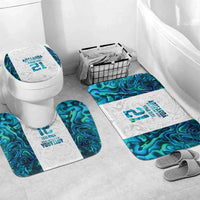 Custom New Zealand Aotearoa Bathroom Set Maori Paua Shell Indigenous LT9 Mat Set Only (3 pcs) One Size Blue - Polynesian Pride