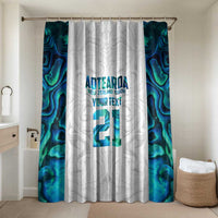 Custom New Zealand Aotearoa Bathroom Set Maori Paua Shell Indigenous LT9 Shower Curtain Only Blue - Polynesian Pride