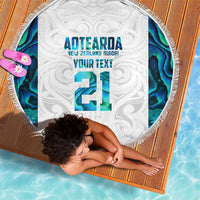 Custom New Zealand Aotearoa Beach Blanket Maori Paua Shell Indigenous LT9 - Polynesian Pride