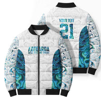 Custom New Zealand Aotearoa Bomber Puffer Jacket Maori Paua Shell Indigenous LT9 - Polynesian Pride
