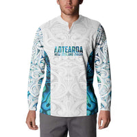 Custom New Zealand Aotearoa Button Sweatshirt Maori Paua Shell Indigenous LT9 - Polynesian Pride