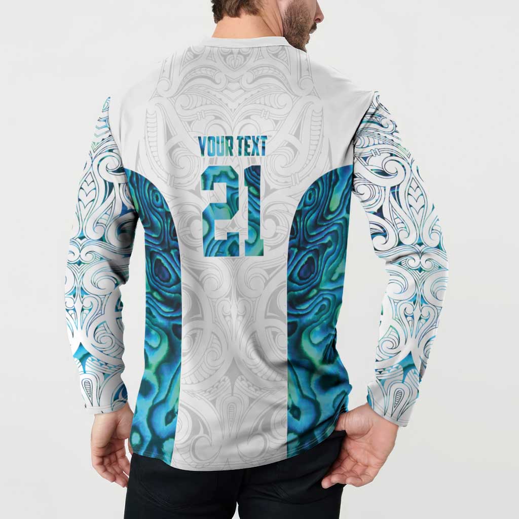 Custom New Zealand Aotearoa Button Sweatshirt Maori Paua Shell Indigenous LT9 - Polynesian Pride