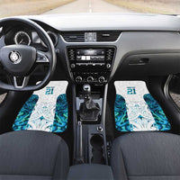 Custom New Zealand Aotearoa Car Mats Maori Paua Shell Indigenous LT9 Set 2pcs - Front Blue - Polynesian Pride