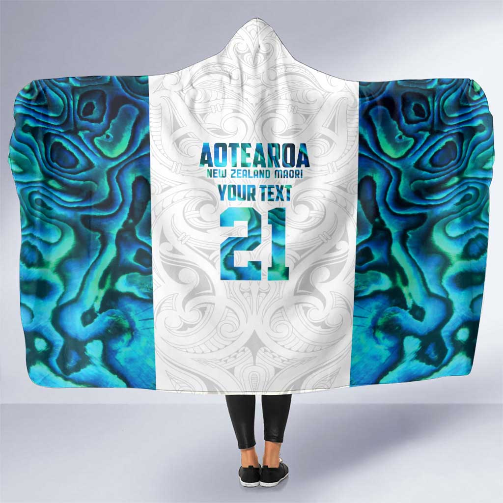 Custom New Zealand Aotearoa Hooded Blanket Maori Paua Shell Indigenous LT9 One Size Blue - Polynesian Pride