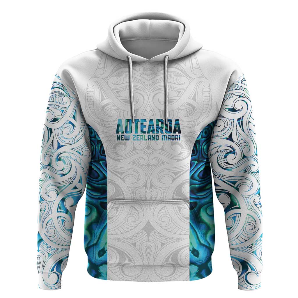 Custom New Zealand Aotearoa Hoodie Maori Paua Shell Indigenous LT9 Pullover Hoodie Blue - Polynesian Pride