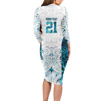 Custom New Zealand Aotearoa Long Sleeve Bodycon Dress Maori Paua Shell Indigenous LT9 - Polynesian Pride