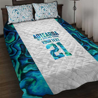 Custom New Zealand Aotearoa Quilt Bed Set Maori Paua Shell Indigenous LT9 Blue - Polynesian Pride