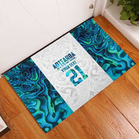 Custom New Zealand Aotearoa Rubber Doormat Maori Paua Shell Indigenous LT9 - Polynesian Pride