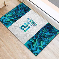 Custom New Zealand Aotearoa Rubber Doormat Maori Paua Shell Indigenous LT9 - Polynesian Pride